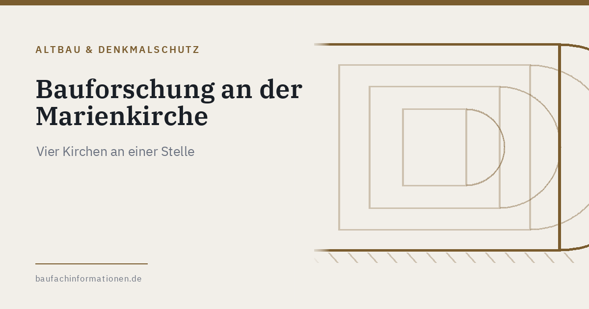 Titelgrafik: ineinanderliegende Grundrisse der vier Bauphasen
