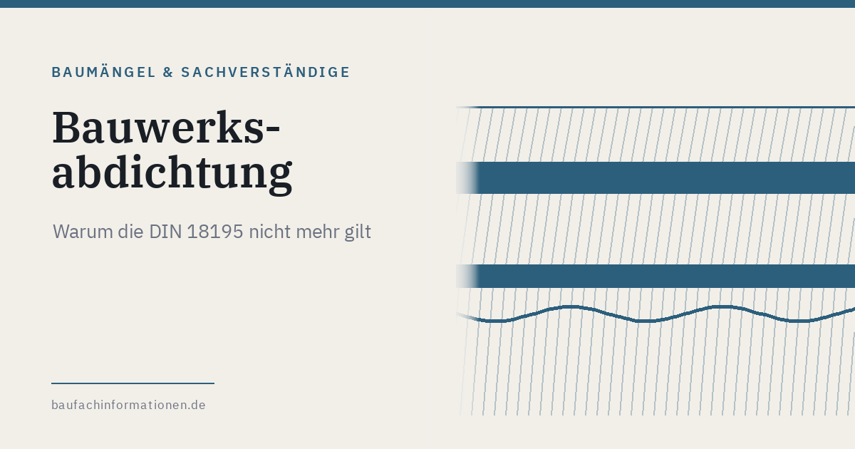 Titelgrafik: Schichtenaufbau einer Bauwerksabdichtung mit Grundwasserlinie