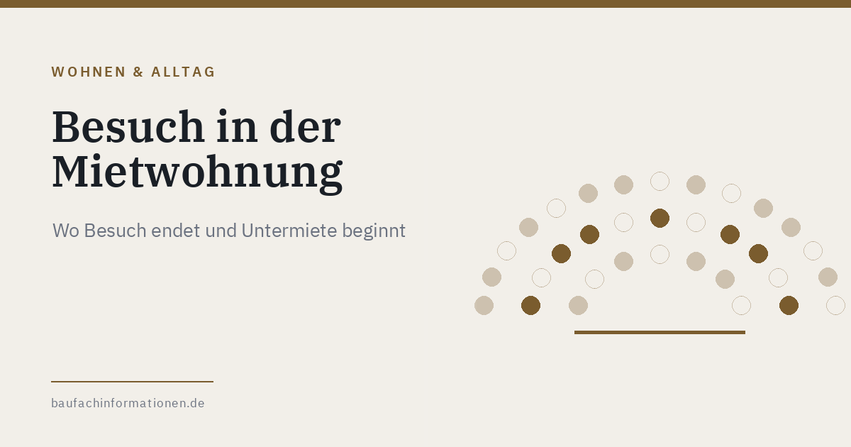 Titelgrafik: Wie lange darf Besuch in der Mietwohnung bleiben (KI-generiert)