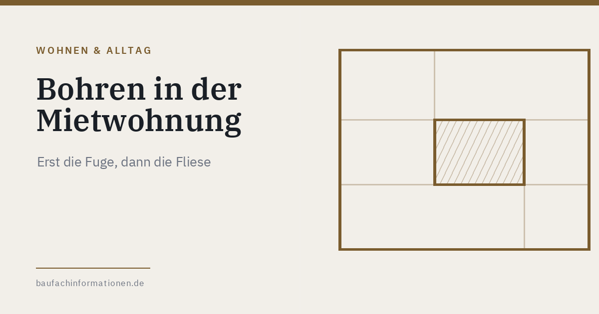 Titelgrafik: Darf man in der Mietwohnung bohren (KI-generiert)