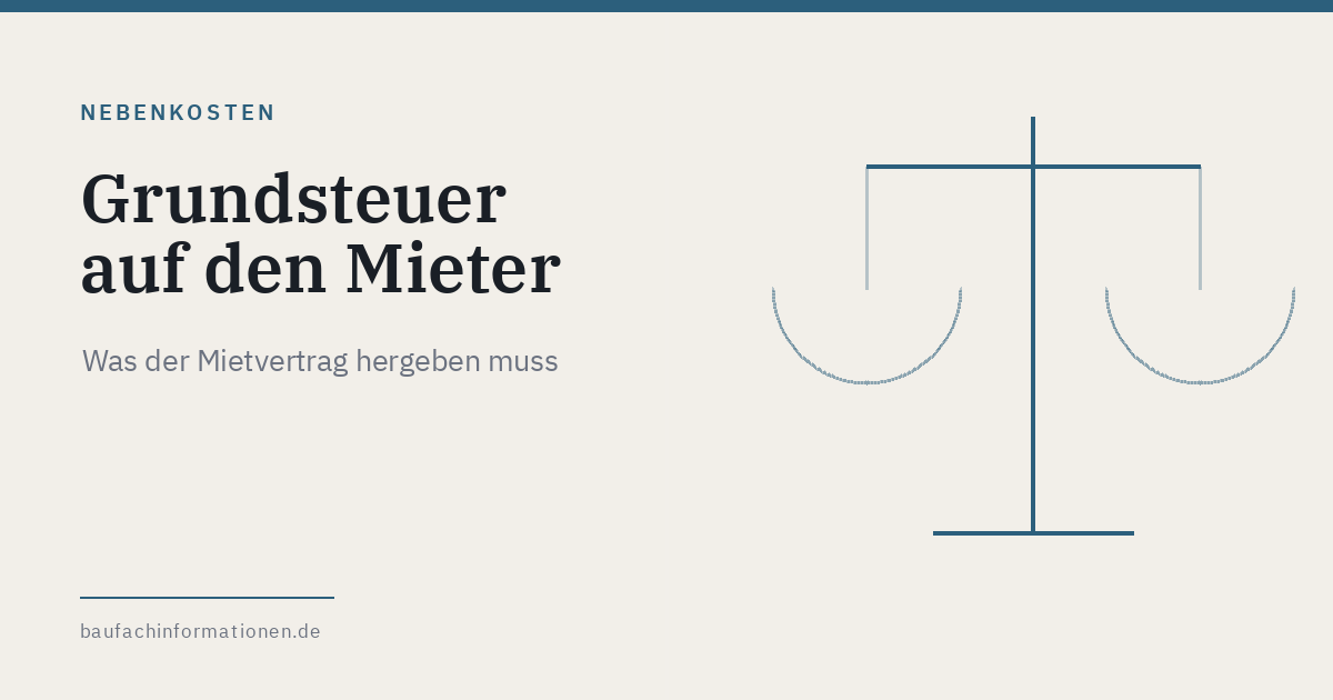 Titelgrafik: Grundsteuer auf den Mieter umlegen (KI-generiert)