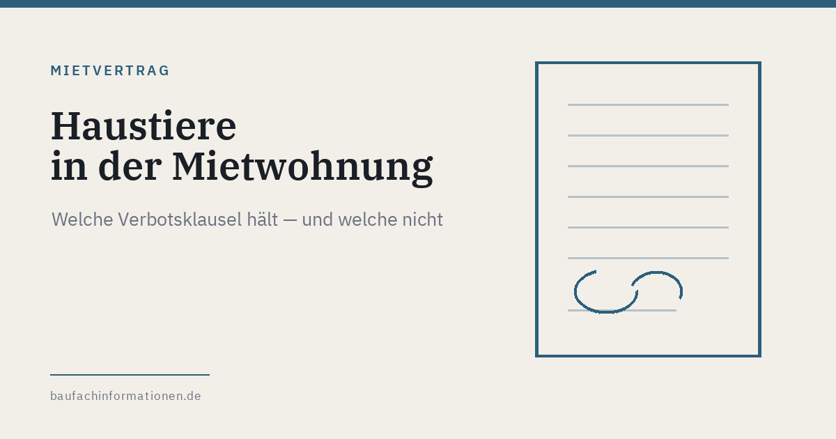 Titelgrafik: Darf der Vermieter Haustiere verbieten (KI-generiert)