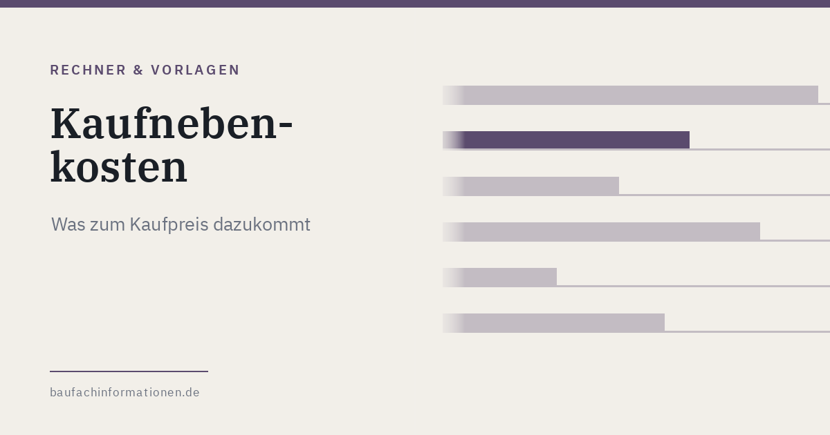Titelgrafik: Balken der einzelnen Kaufnebenkosten
