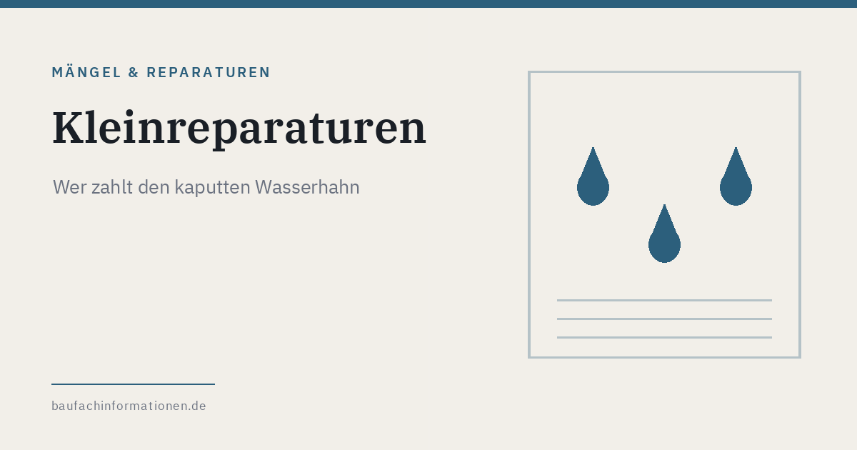 Titelgrafik: Kleinreparaturen in der Mietwohnung (KI-generiert)
