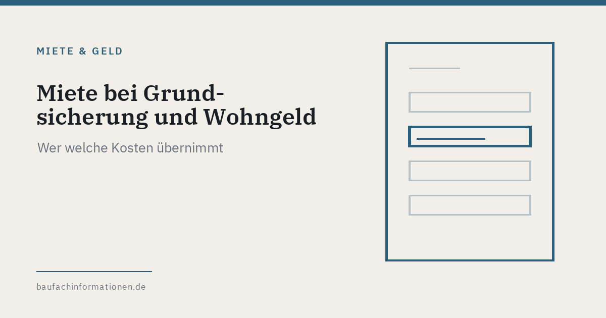 Illustration zum Thema Mietkosten bei Grundsicherung und Wohngeld (KI-generiert)