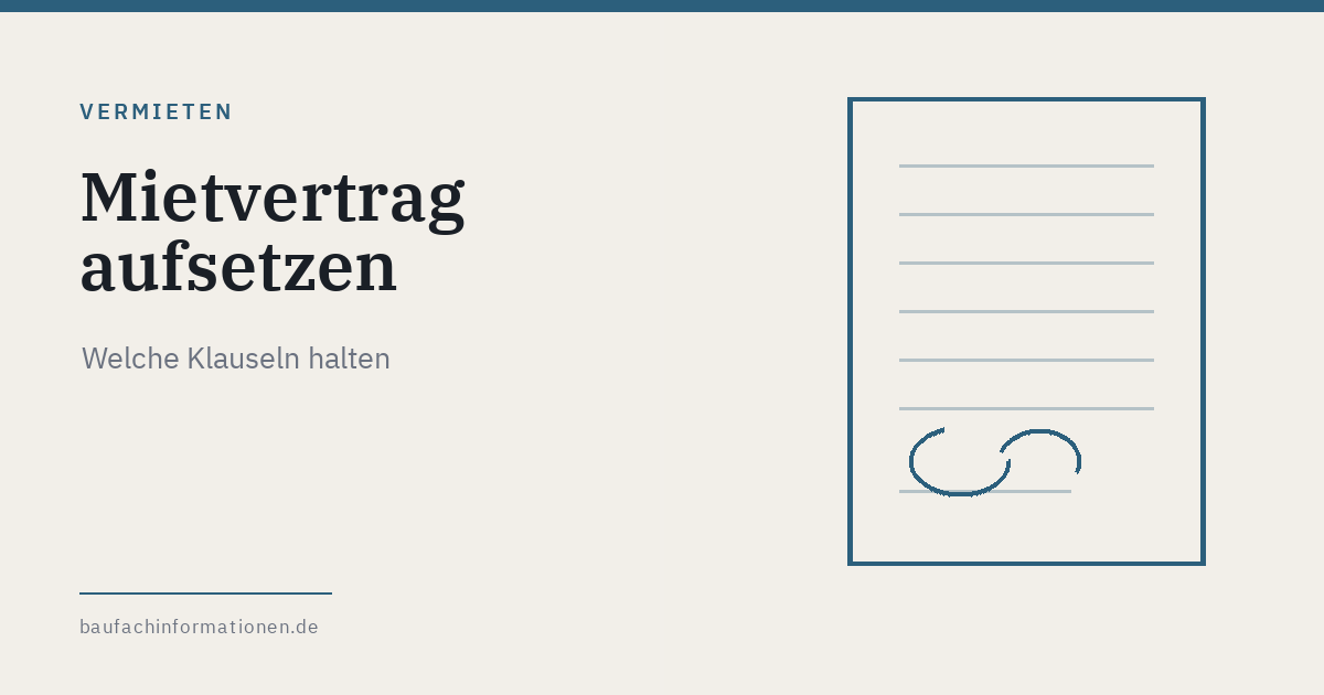 Titelgrafik: Mietvertrag aufsetzen — welche Klauseln halten (KI-generiert)