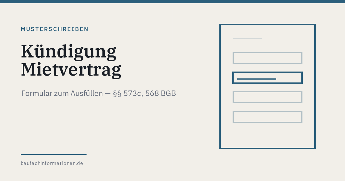 Titelgrafik: Muster Kuendigung Mietvertrag (KI-generiert)