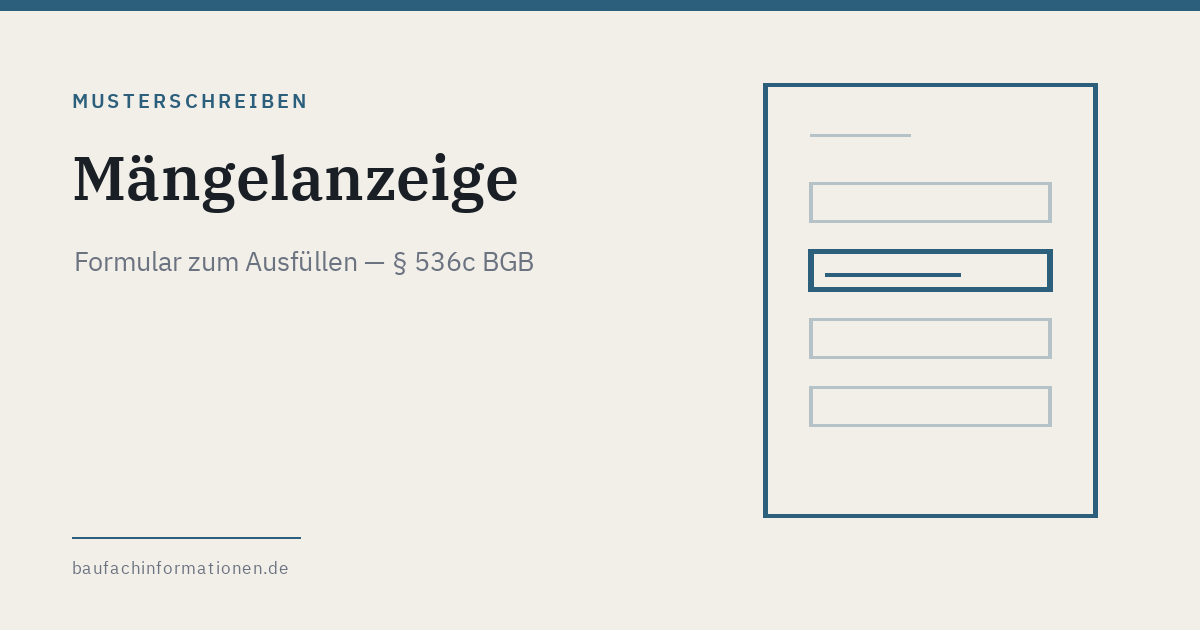 Titelgrafik: Muster Maengelanzeige (KI-generiert)