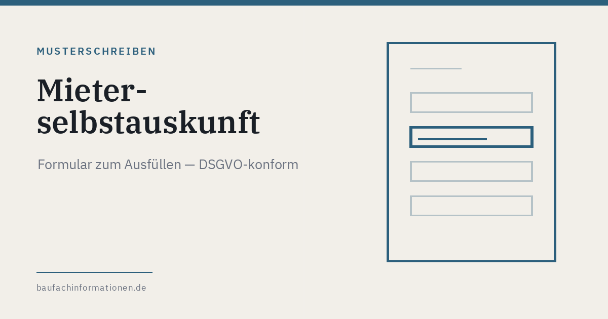 Titelgrafik: Muster Mieterselbstauskunft (KI-generiert)