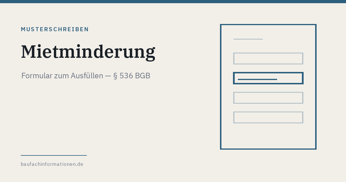 Titelgrafik: Muster Mietminderung (KI-generiert)