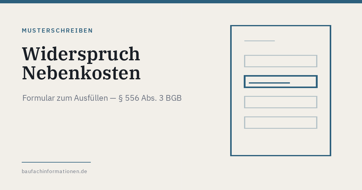 Titelgrafik: Muster Widerspruch Nebenkostenabrechnung (KI-generiert)