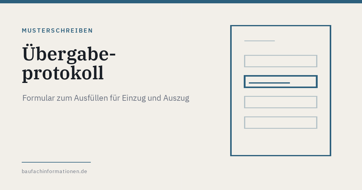 Titelgrafik: Muster Wohnungsuebergabeprotokoll (KI-generiert)