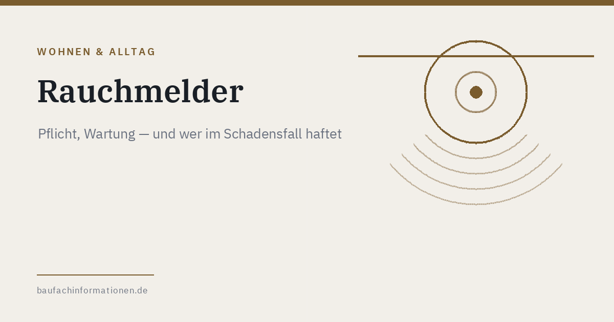 Titelgrafik: Rauchmelder — Pflicht und Wartung (KI-generiert)