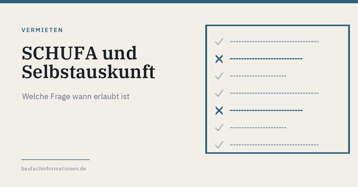 Titelgrafik: Welche SCHUFA-Auskunft darf der Vermieter verlangen (KI-generiert)