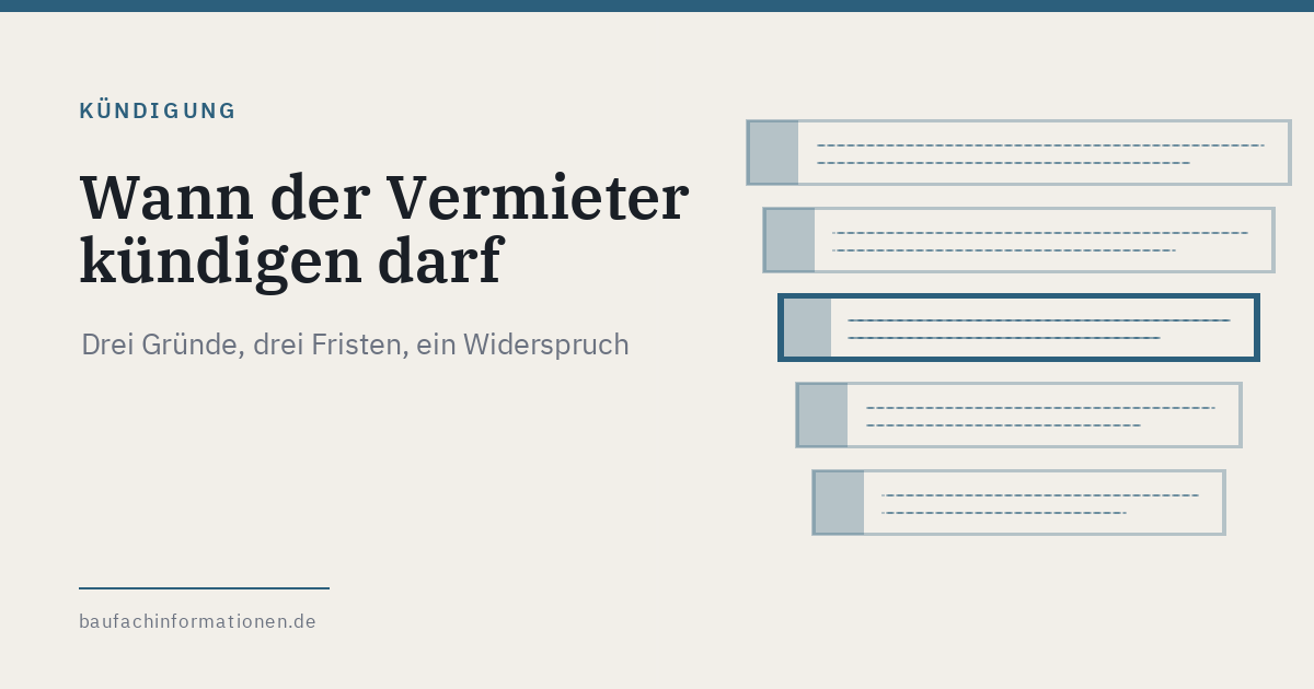 Titelgrafik: Wann darf der Vermieter kündigen (KI-generiert)