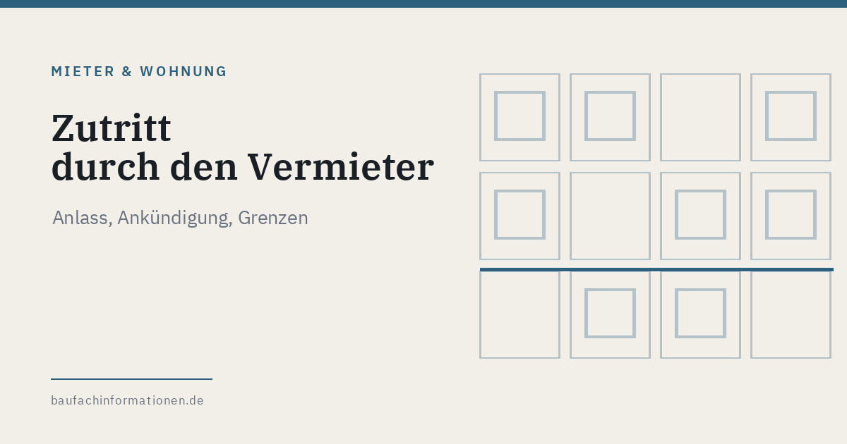 Titelgrafik: Darf der Vermieter die Wohnung betreten (KI-generiert)
