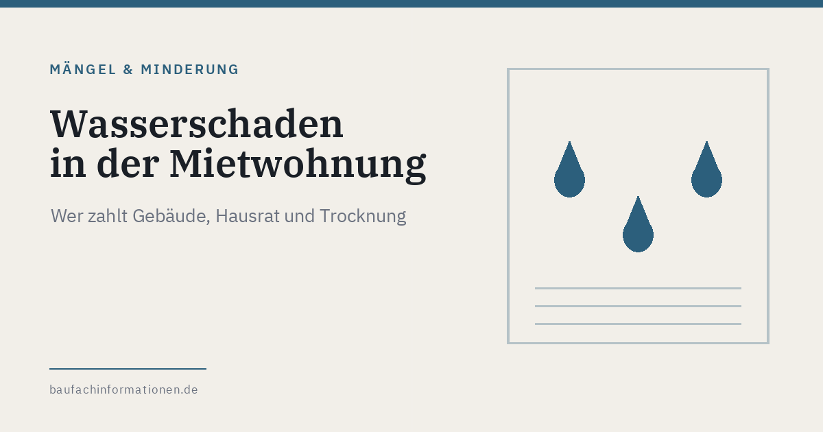 Titelgrafik: Wasserschaden in der Mietwohnung (KI-generiert)