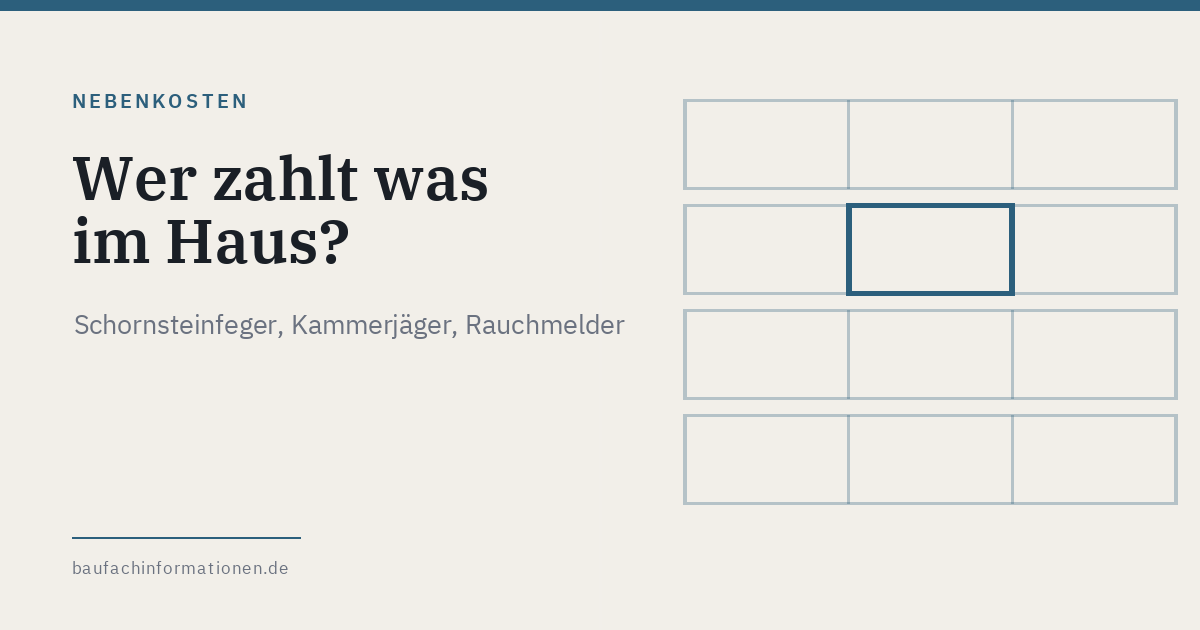 Titelgrafik: Wer zahlt Schornsteinfeger, Kammerjäger und Rauchmelder (KI-generiert)